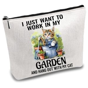 Cat In Garden Bag For Makeup Snacks Money Or Anything Else